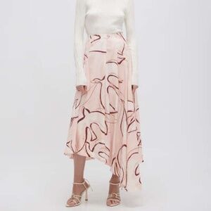 Aje Jeanne Dipped Midi Skirt - Size US4, Color Whimsical Dove